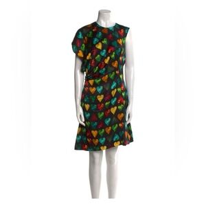 Versace Heart Print - satin mini dress